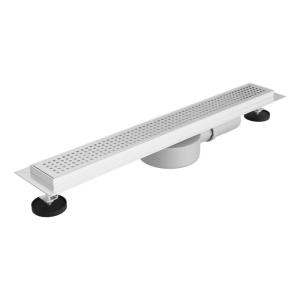 Linienablauf QUADRO 700, weiß – Edelstahl, 35 l/min, DN 40, niedrige Einbauhöhe - Hauptbild