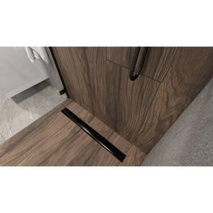 Linearer Duschablauf PLATE BLACK 600 – schwarz, 62 mm Einbauhöhe, 35 l/min, DN 40 - Zusatzbild