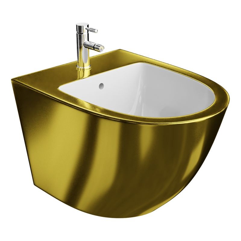 Wandhängendes Bidet SOFI Slim Gold/Weiß