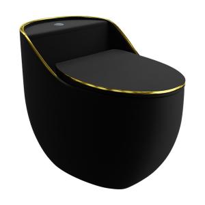 Kompakt-WC SILIA RIM Black/Gold Line – Schwarz mit Goldlinie - Hauptbild