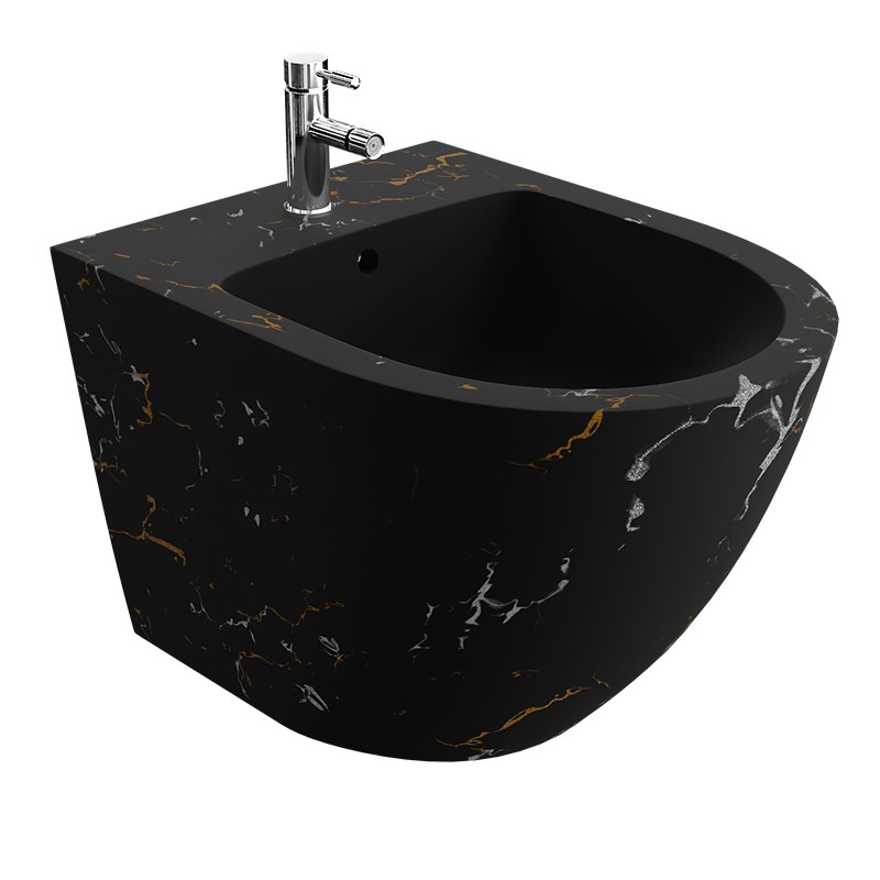 Wand-Bidet SOFI FIRE – matt schwarz in Marmoroptik