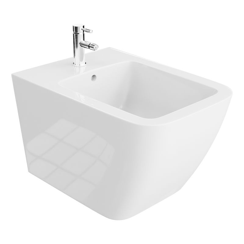 Wand-Bidet Onil, rechteckig, weiß – minimalistisches Keramik-Design