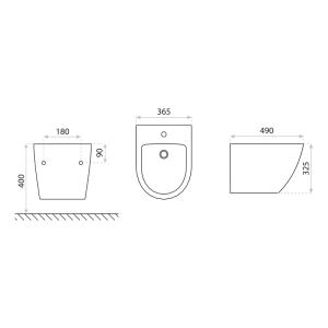 Wand-Bidet Sofi Checked Gold - Zusatzbild