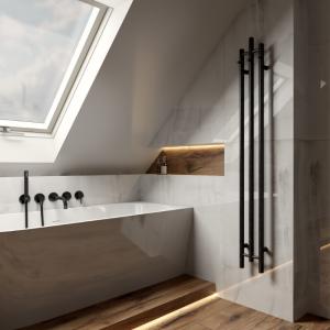 Badheizkörper Calentador Black 1620 – schmaler Design-Heizkörper mit Handtuchhaken - Zusatzbild
