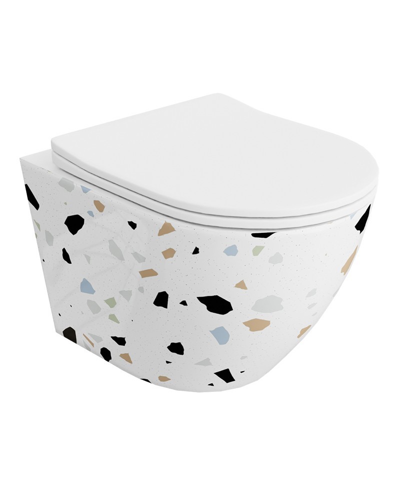 Hänge-WC Sofi Slim Stone 3.0 – farbige WC-Keramik mit Tornado-Spülung