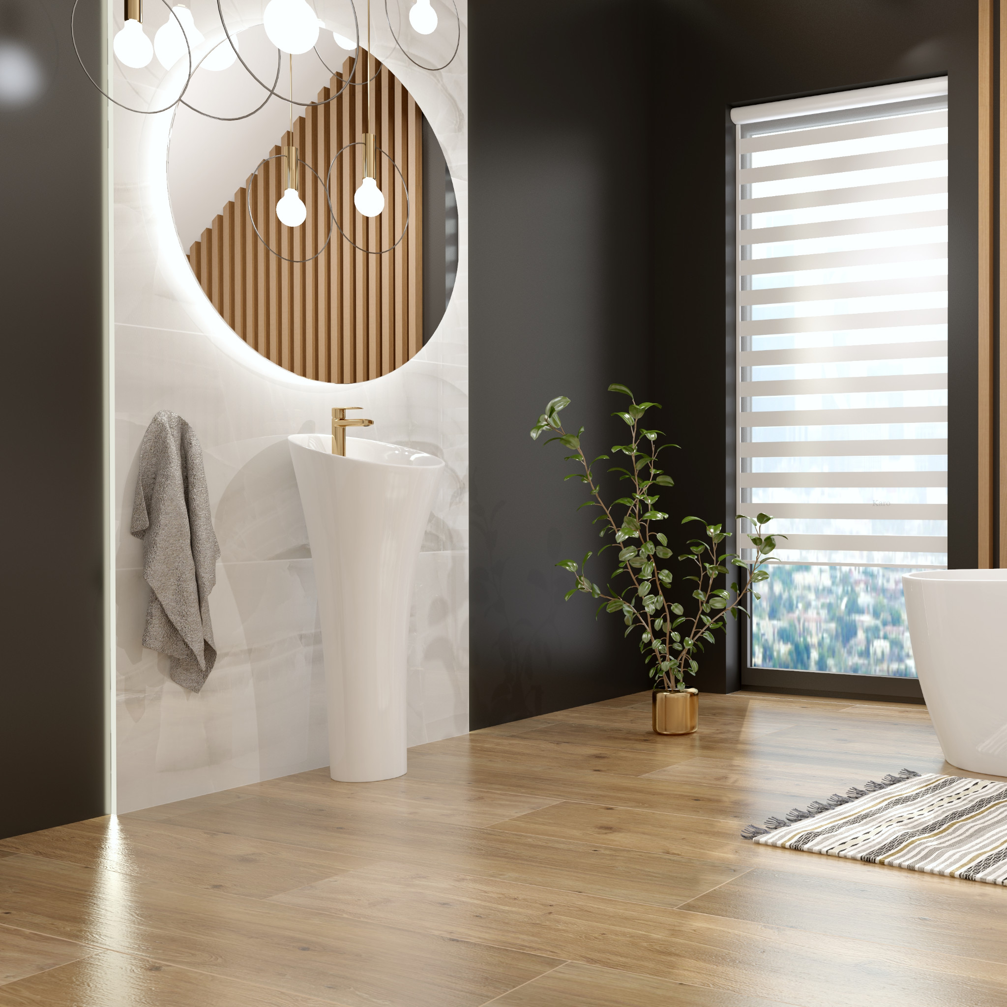 Freistehendes Keramik-Waschbecken SOFT, oval, weiß
