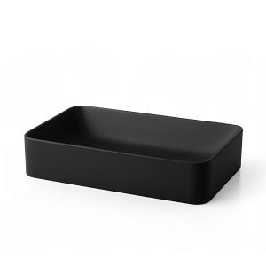 Aufsatzwaschbecken Pasana Black – rechteckig, tiefschwarz, Loft-Stil - Zusatzbild