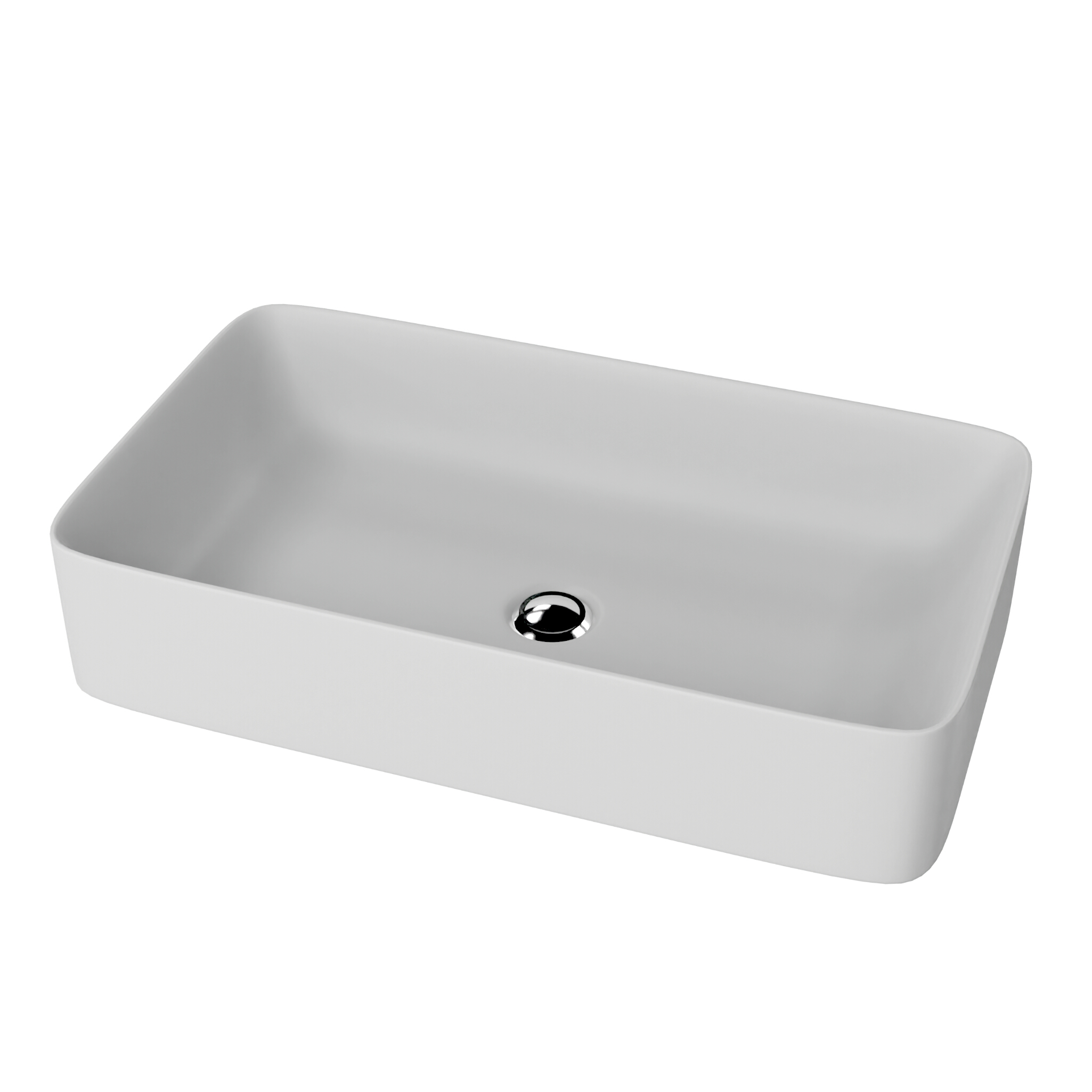 Aufsatzwaschbecken Pasana Grey – rechteckig, mattgrau, filigraner Rand