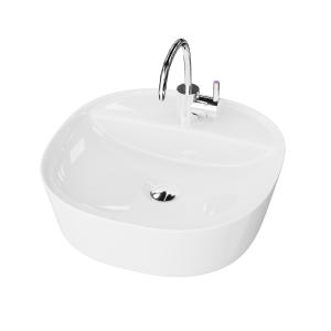 PEREYA MINI Aufsatzwaschbecken – kompakte, weiße, quadratische Form - Hauptbild
