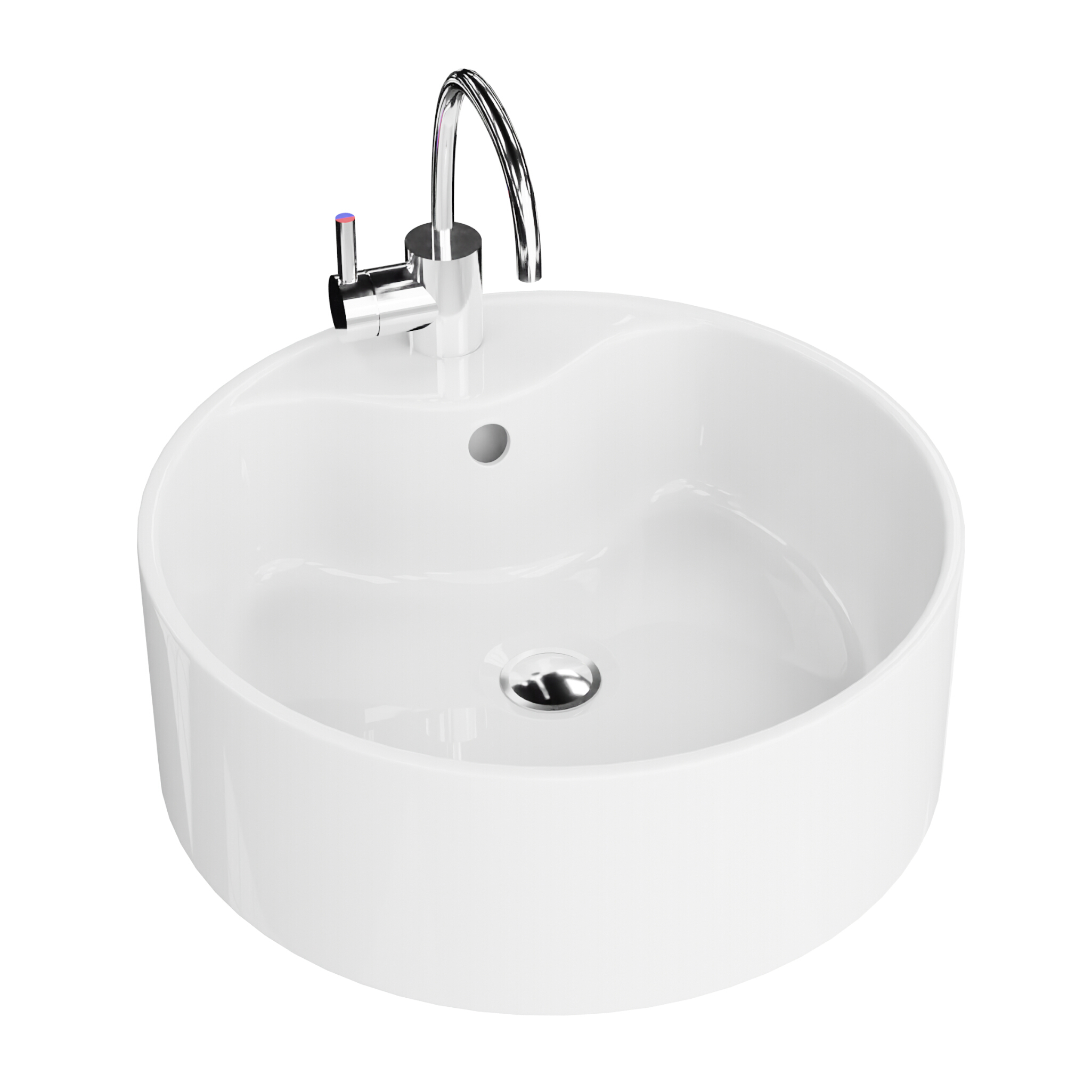 Aufsatzwaschbecken TENERYFA – rundes Design in Weiß