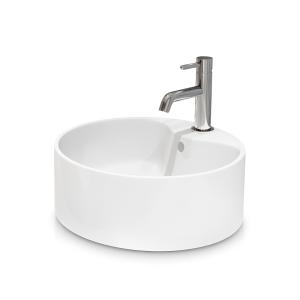 Aufsatzwaschbecken TENERYFA – rundes Design in Weiß - Zusatzbild