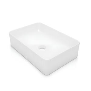 Aufsatzwaschbecken Vesi Weiß 500 x 340 x 100 mm – elegante Keramik ohne Hahnloch - Zusatzbild