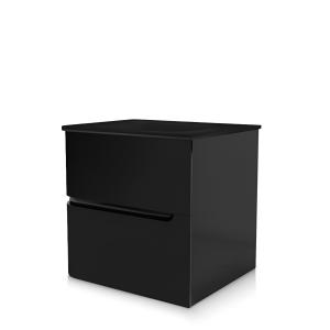 Atlanta Black 60 – Hängender Waschtisch mit Glaswaschbecken, matt schwarz, 60 cm - Zusatzbild