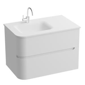 Wandhängendes Badmöbel-Set Atlanta White 80 cm mit Glaswaschbecken - Hauptbild