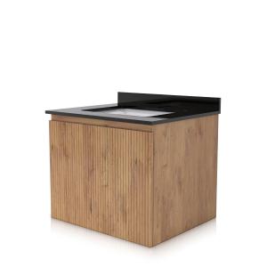 Hängender Waschtischunterschrank mit Platte und Einbauwaschbecken Irvine Wood 60 cm - Zusatzbild