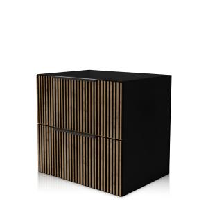 Hängeschrank Oklahoma Wood Black 60 – Badschrank in Mattschwarz mit Holzoptik - Zusatzbild