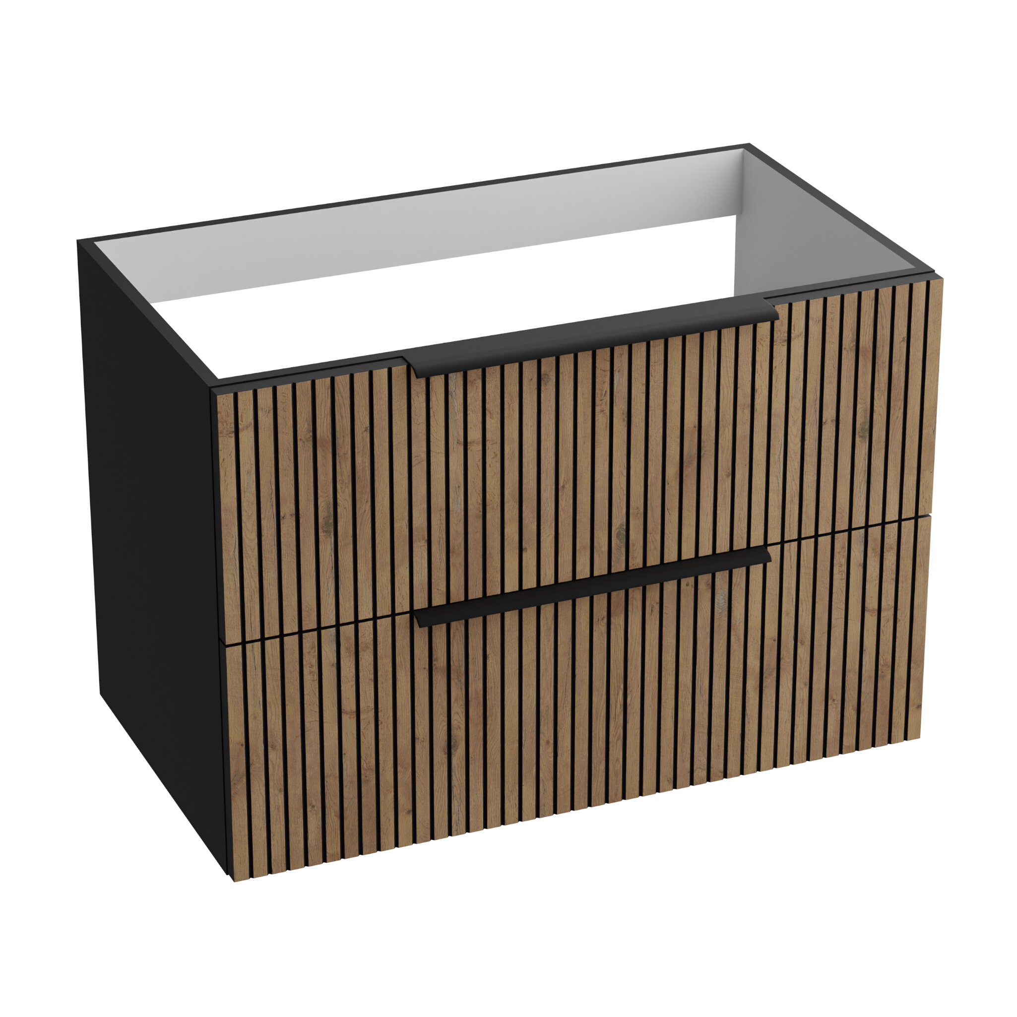Hängeschrank Oklahoma Wood Black 80 cm – Industrial trifft Eleganz