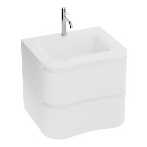 Hängender Waschtischunterschrank Ontario White 600 mit Glaswaschbecken - Hauptbild