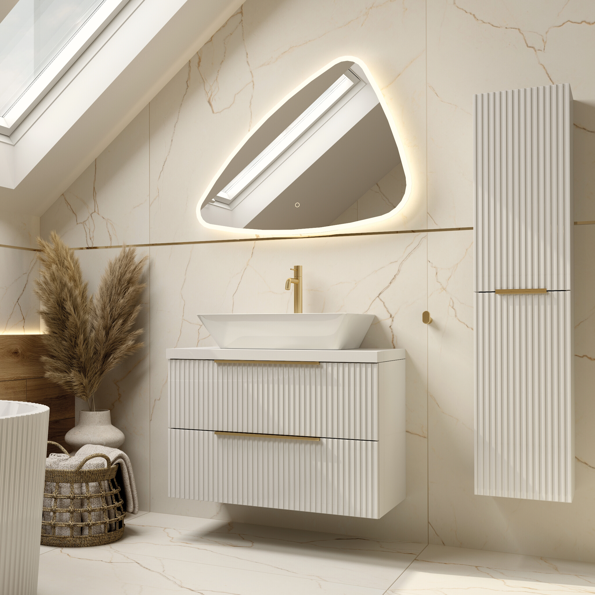LED-Spiegel Idaja 70×90, unregelmäßige Form