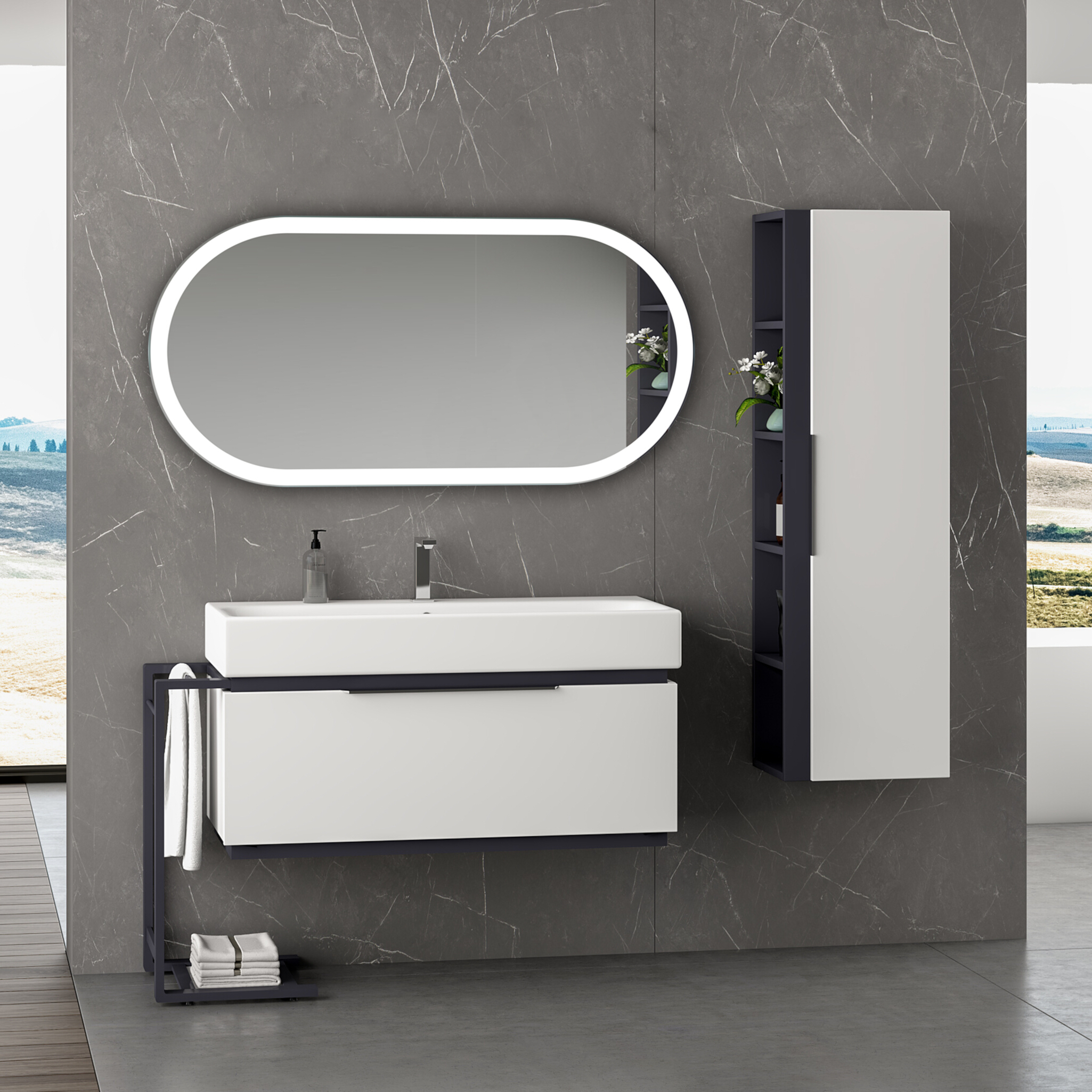 Kalisto LED-Wandspiegel 60 x 120 cm