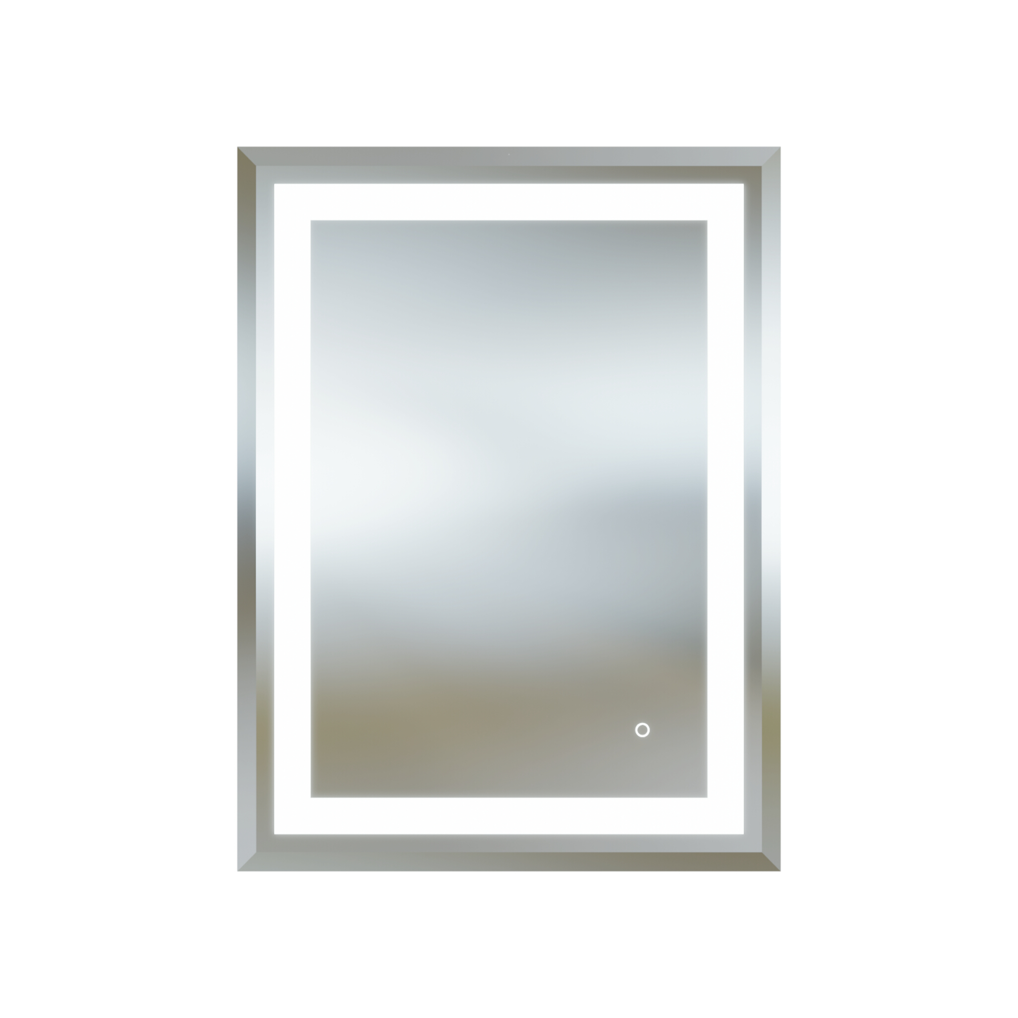 Sandgestrahlter Wandspiegel LATONA 80 x 100 cm mit LED-Beleuchtung