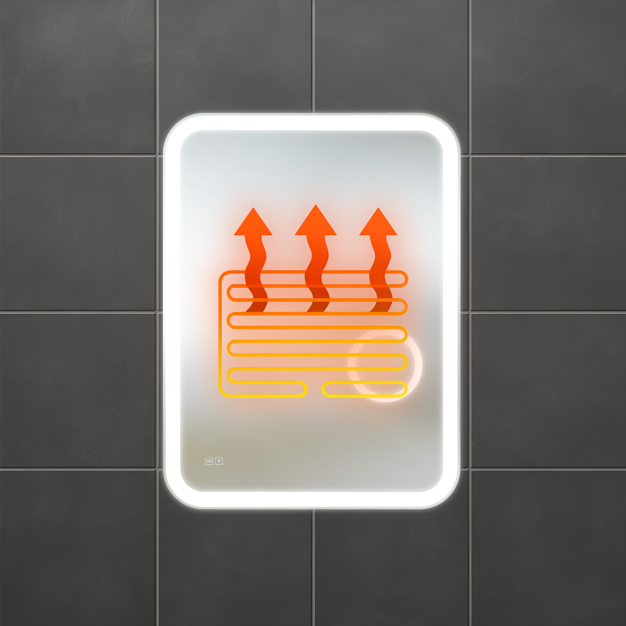Pomona LED‑Badspiegel 60 × 80 cm mit Touch‑Schalter