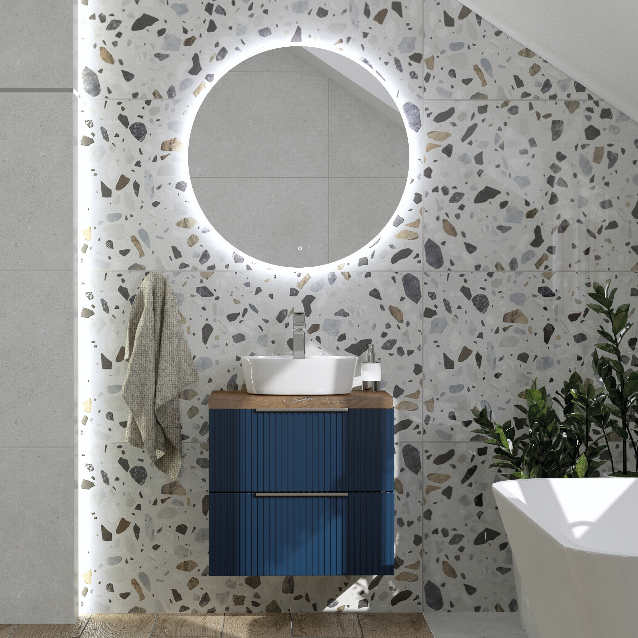Runder LED-Badspiegel Stilbe 80