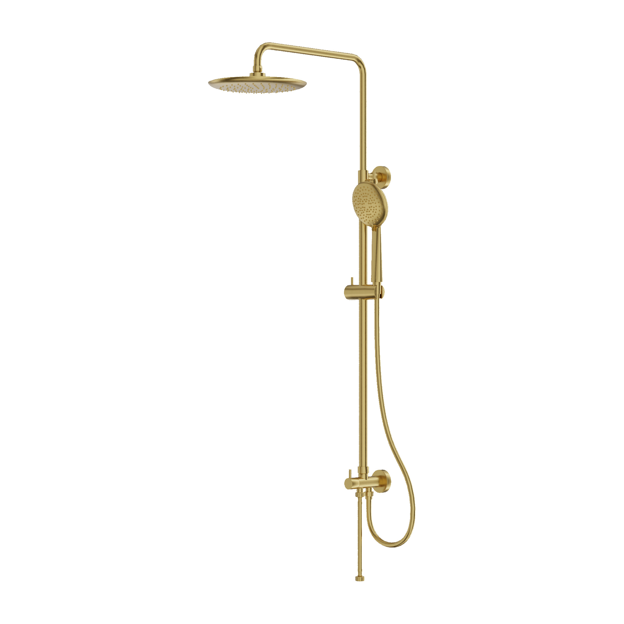 Orion Duschset mit Regendusche ohne Armatur – Brushed Gold