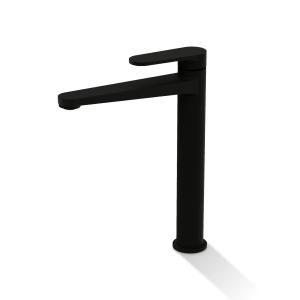 Hohe Waschtischarmatur Cetus Mattschwarz – elegante Standarmatur für Aufsatzwaschbecken - Zusatzbild
