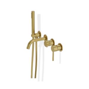 4‑Loch Unterputz‑Wannenarmatur Orion – Gebürstetes Gold - Zusatzbild