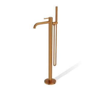 Freistehende Badewannenarmatur Orion Brushed Copper mit Temperaturregelung - Zusatzbild