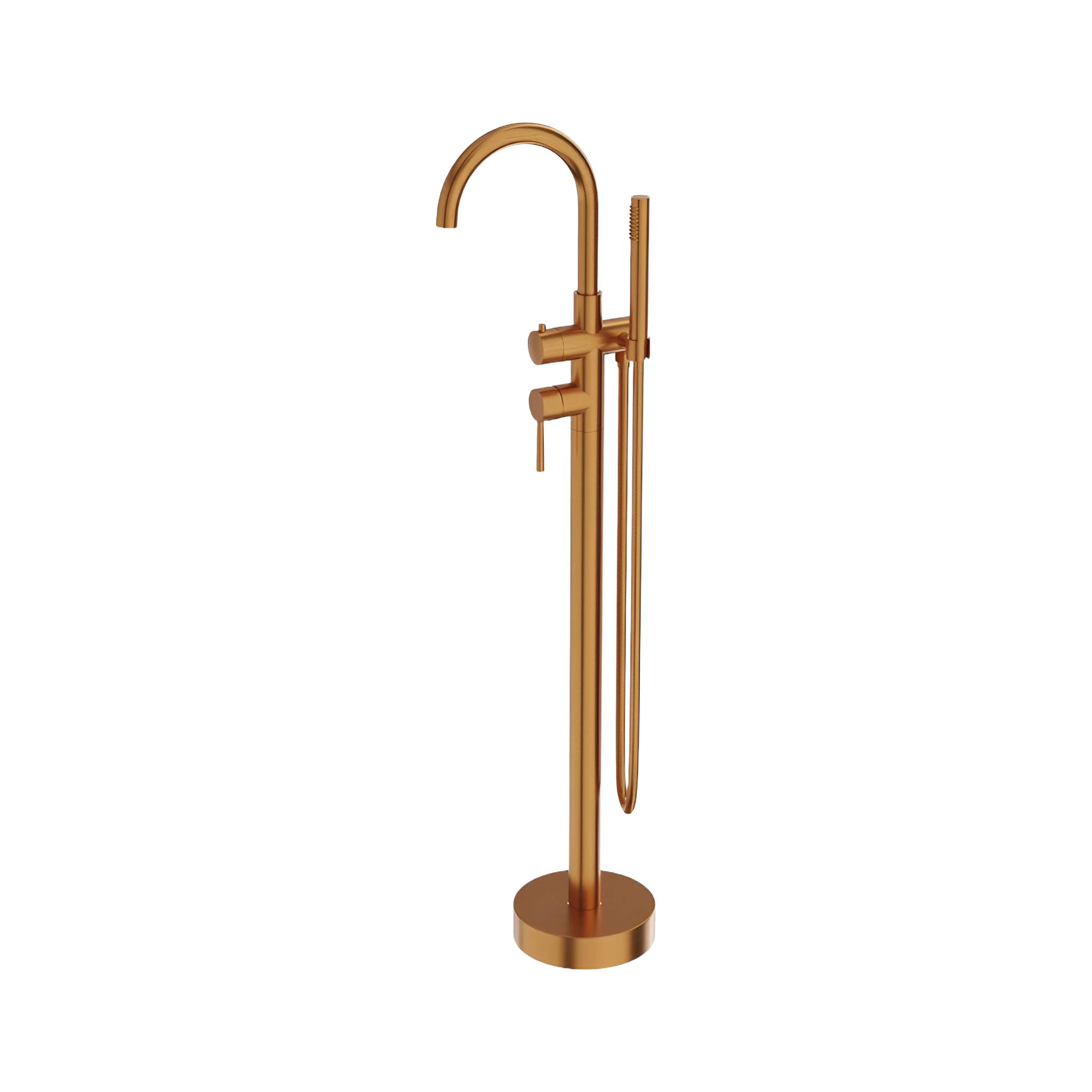 Freistehende runde Badewannenarmatur Orion Brushed Copper