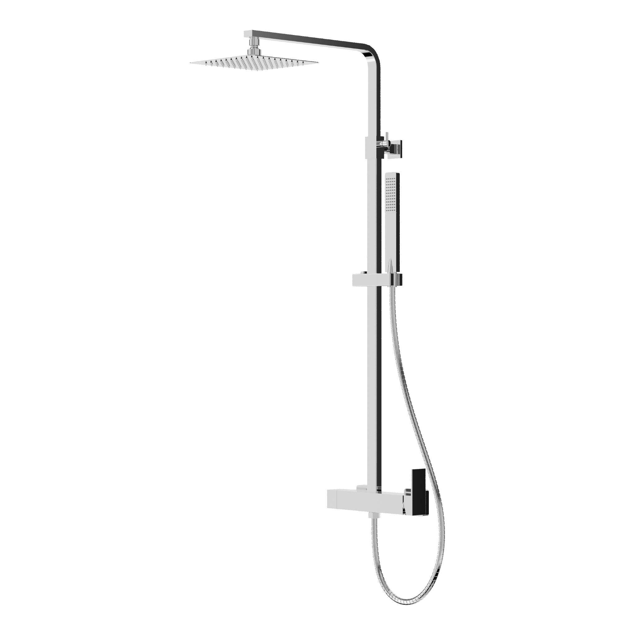 Aquila Chrome Aufputz-Duschsystem mit Regendusche