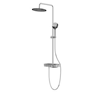 Cetus Chrome Aufputz-Duschsystem mit Thermostat, Regenbrause und Glasablage - Hauptbild