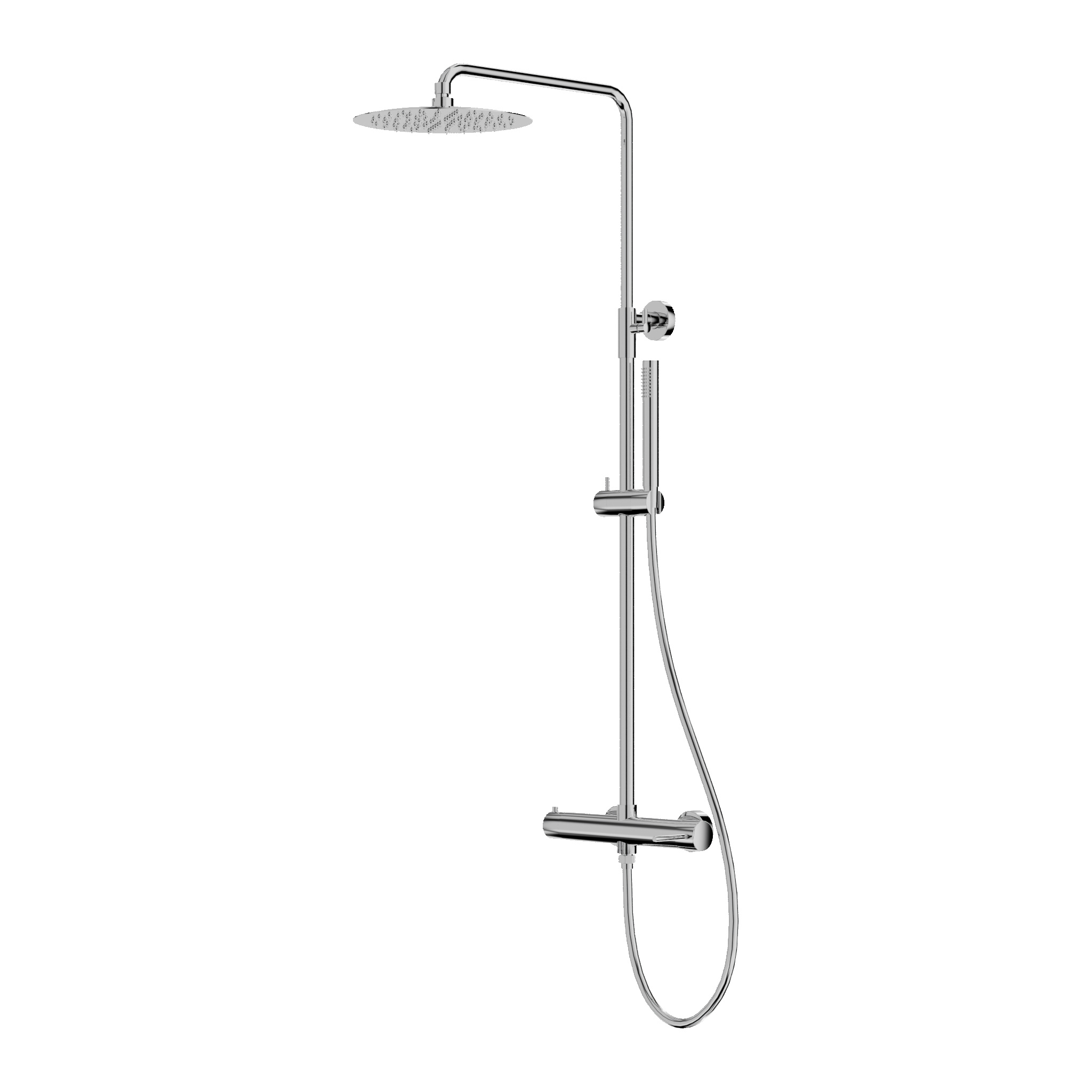 Aufputz-Duschsystem Orion Chrome mit Rainshower in Chrom