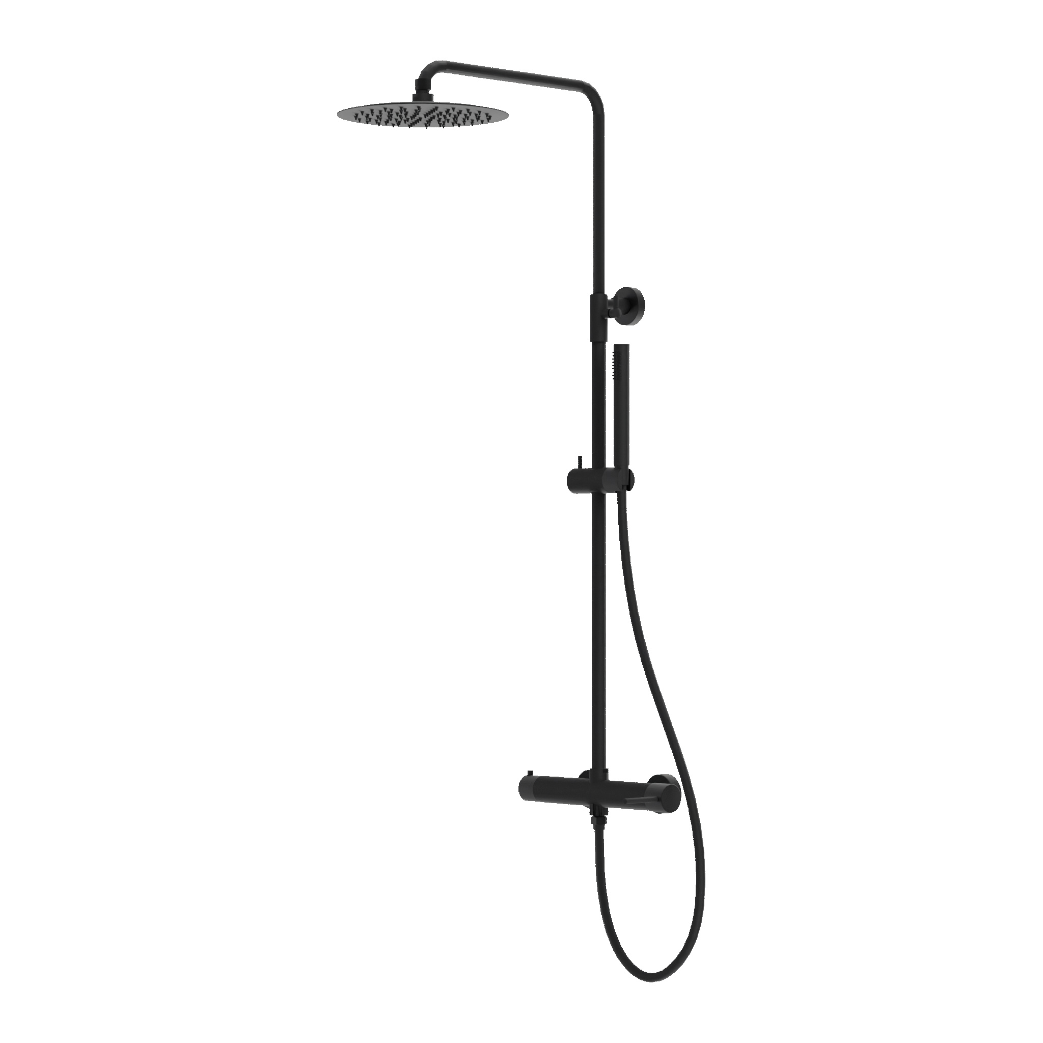 Aufputz-Duschset mit Regendusche Orion Matt Black