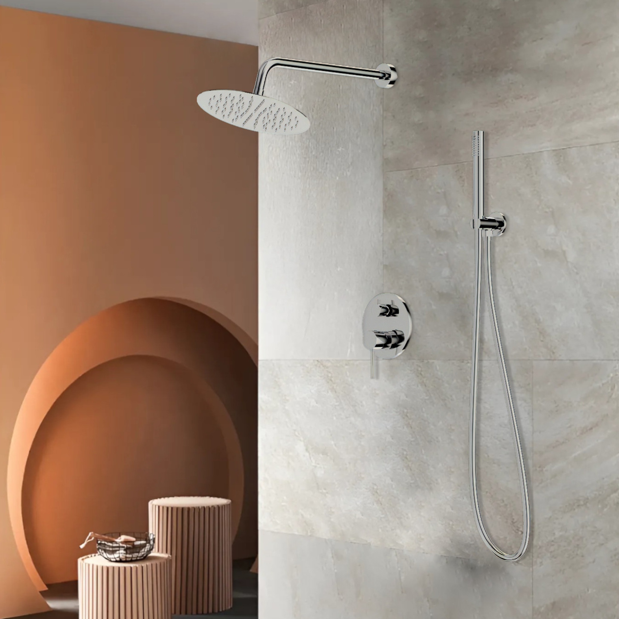 Orion Chrome Unterputz-Duschsystem mit Regendusche