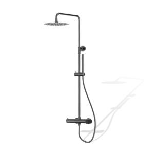 Aufputz-Duschset Spark mit Regendusche, Gunmetal - Zusatzbild