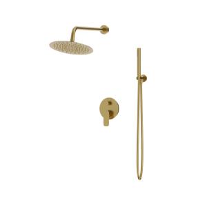 Spark Unterputz-Duschset in Gebürstetem Gold mit Regenkopfbrause - Hauptbild