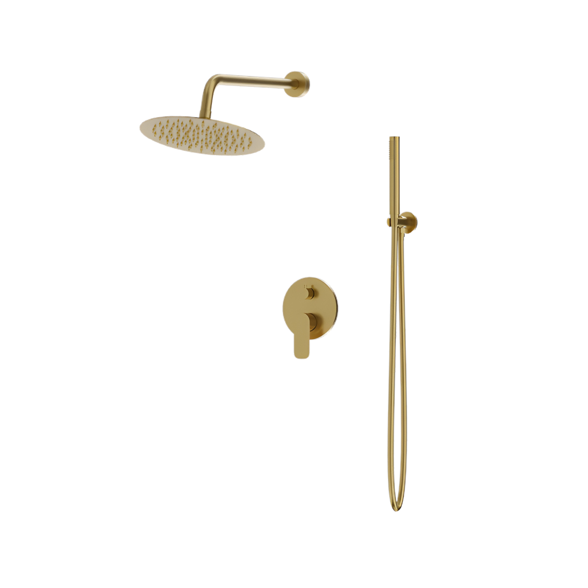 Spark Unterputz-Duschset in Gebürstetem Gold mit Regenkopfbrause