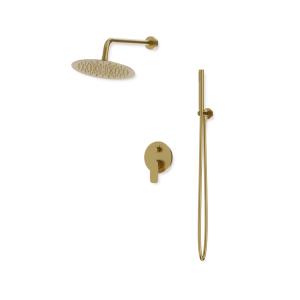 Spark Unterputz-Duschset in Gebürstetem Gold mit Regenkopfbrause - Zusatzbild