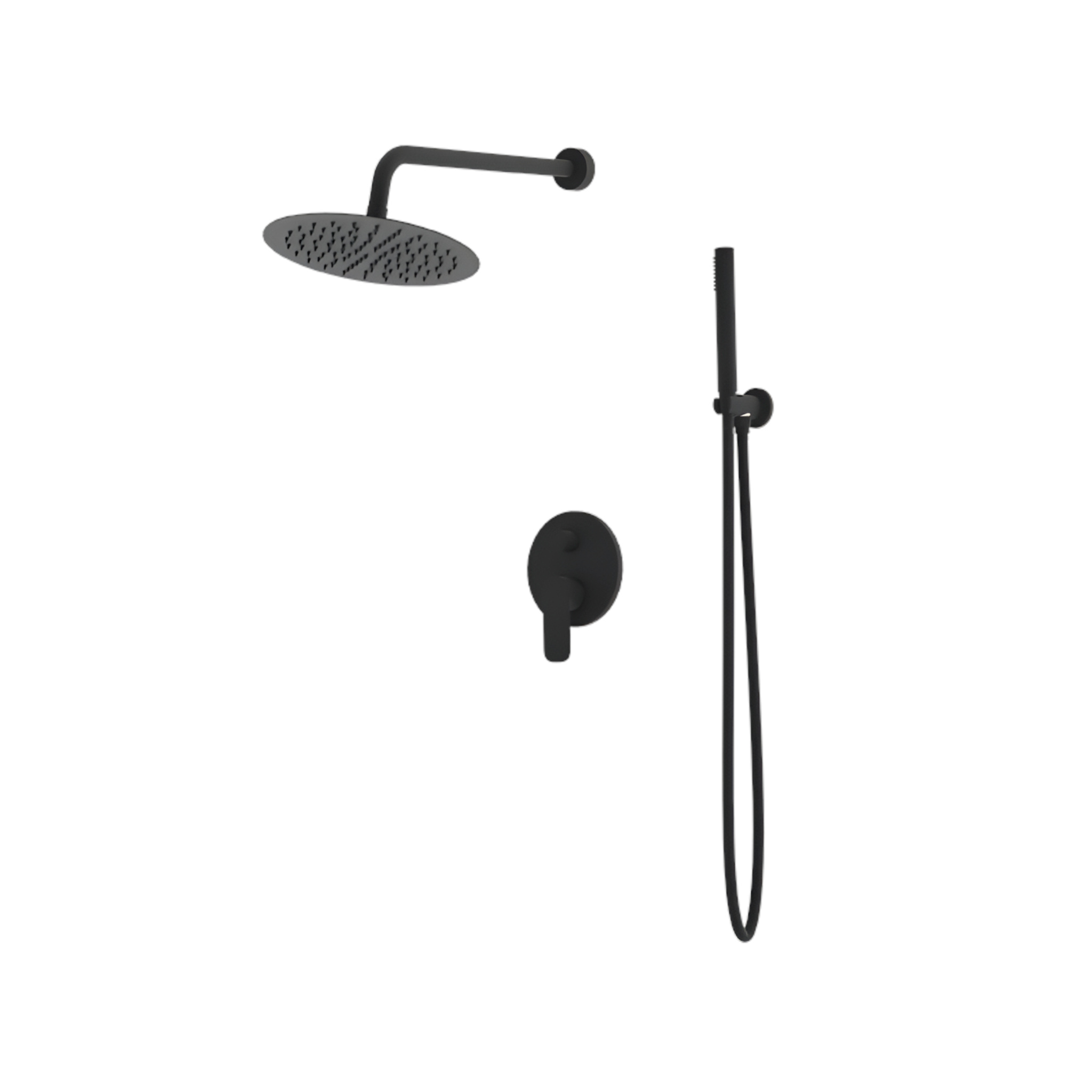 Unterputz-Duschsystem Spark mit Regendusche, Mattschwarz