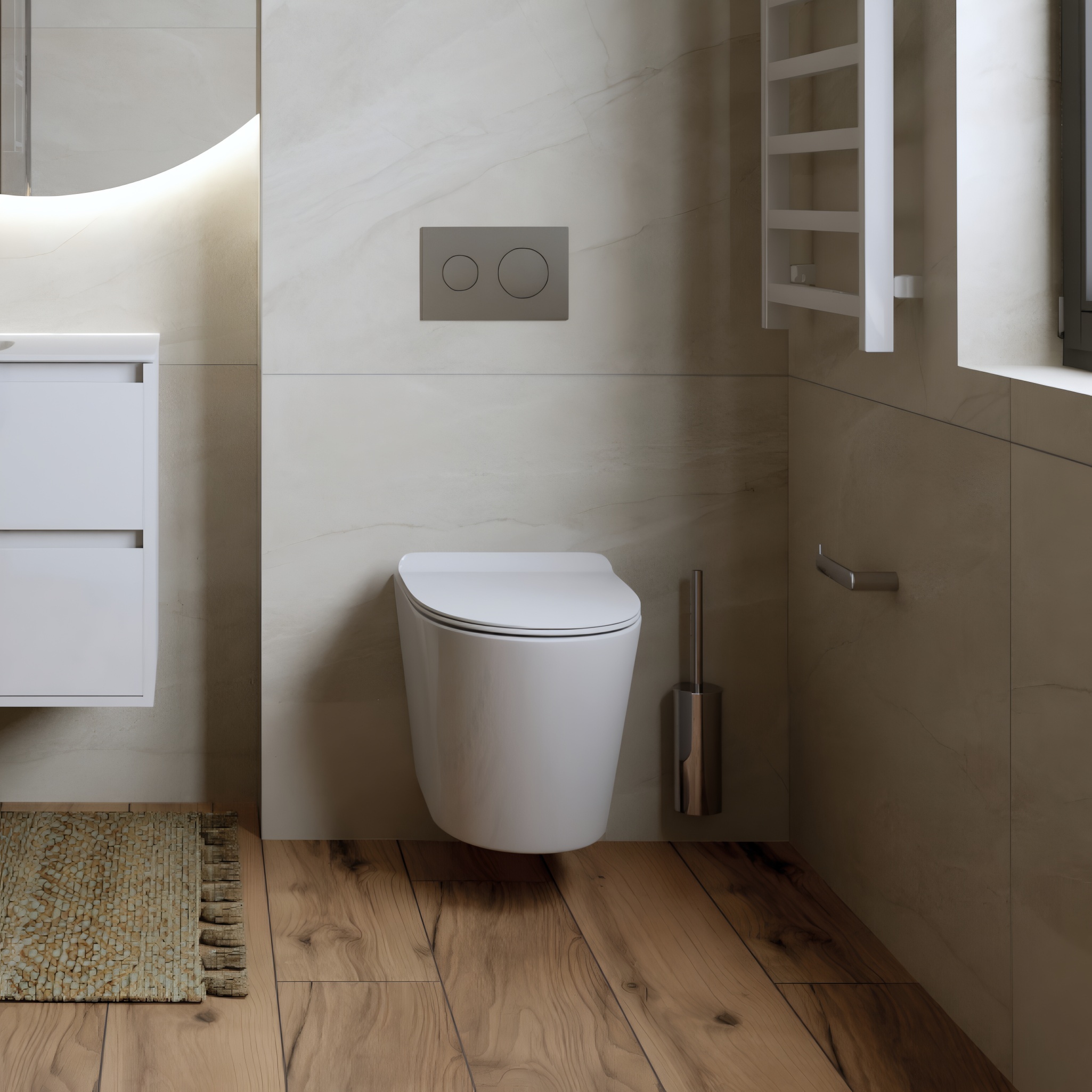 Wand-WC GALVE &ndash; halboval, randlos, wei&szlig;