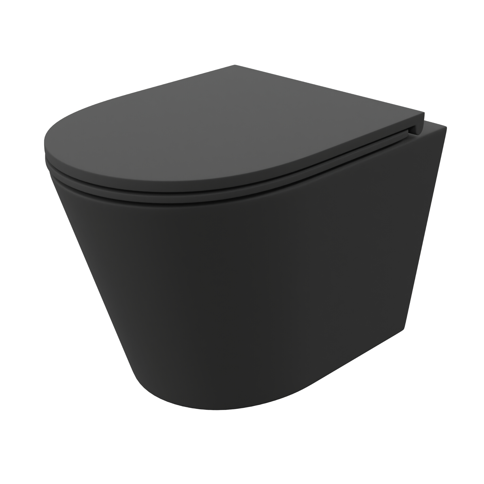 Wand-WC GALVE BLACK – matt schwarz, randlos, mit Slim-Soft-Close-Sitz