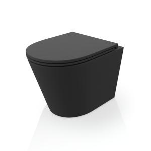 Wand-WC GALVE BLACK – matt schwarz, randlos, mit Slim-Soft-Close-Sitz - Zusatzbild