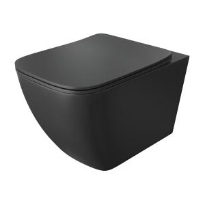 Wand-WC Onil Black – matt schwarz, randlos mit Slim-Sitz - Hauptbild