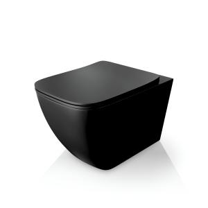 Wand-WC Onil Black – matt schwarz, randlos mit Slim-Sitz - Zusatzbild