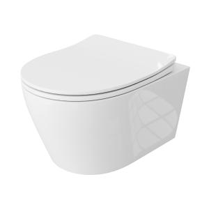 Wand-WC PRAIA – randlos, weiß, mit Slim-SoftClose-Sitz - Hauptbild